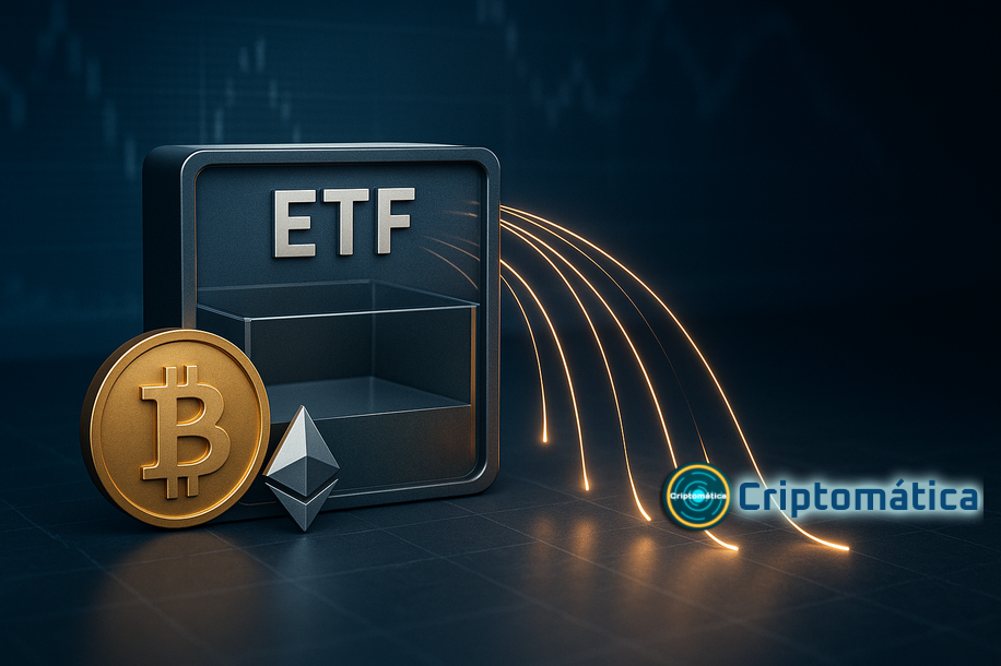 ETF cripto registran salidas de 1.290 millones, lideradas por Bitcoin y Ether